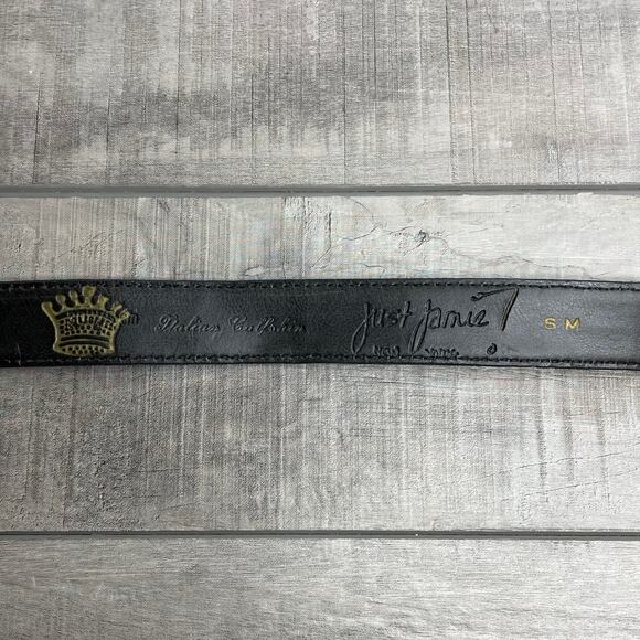 Vintage Native American Indian Head Silver Buckle Teal Calfskin Leather Belt S - Picture 5 of 10